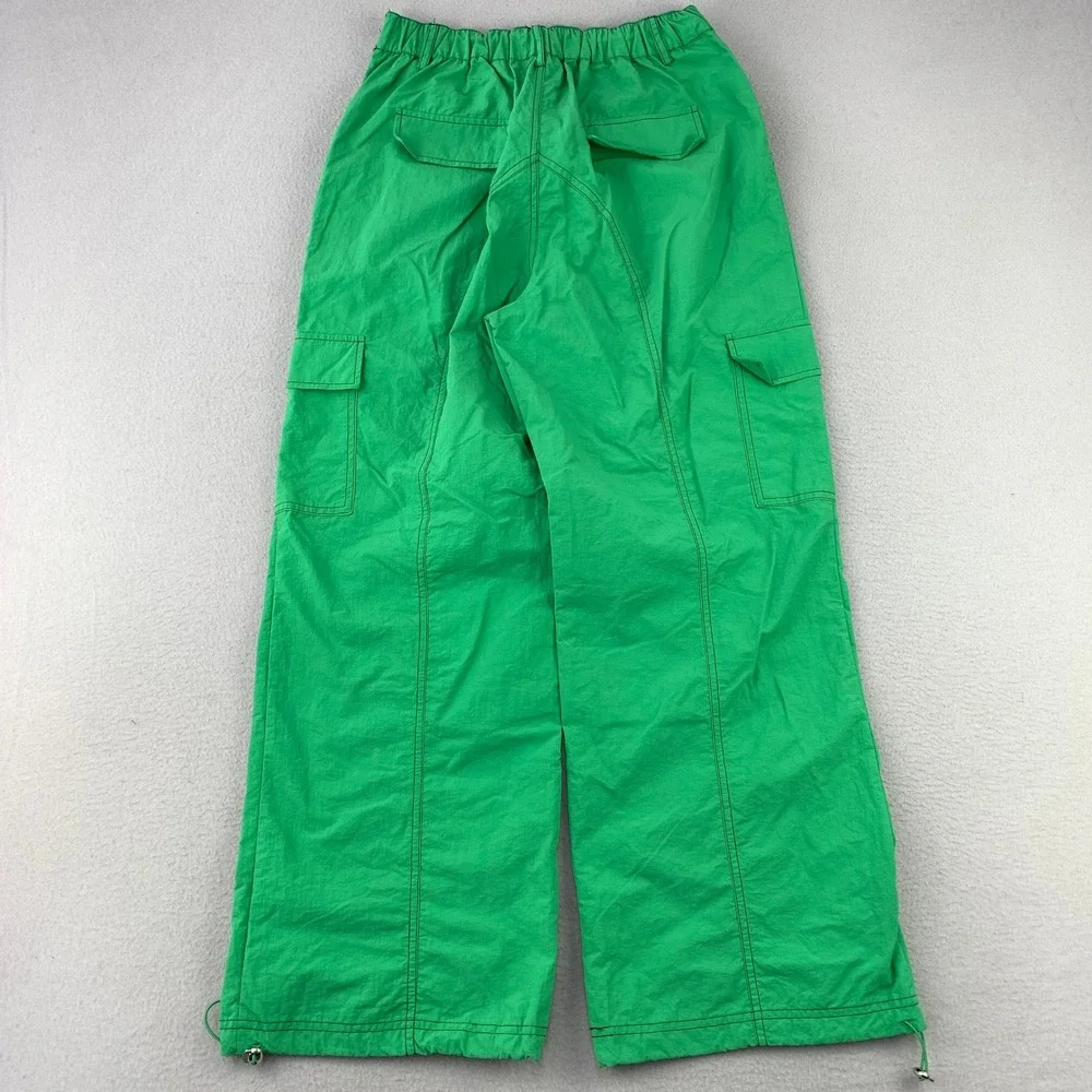 Love Tree Parachute Cargo Pants Womens Medium Green Streetwear Nylon Y2K Baggy - Picture 2 of 11